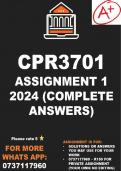 CPR3701 Assignment 1 Semester 1 2024 (answers)