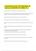 Corporals Course Test Questions & Answers 2024/2025 (Verified A+)