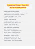 Kinesiology Midterm Exam 2024 Questions and Answers