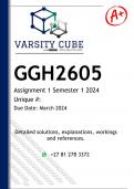 GGH2605 Assignment 1 (DETAILED ANSWERS) Semester 1 2024 - DISTINCTION GUARANTEED