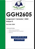 GGH2605 Assignment 1 (QUALITY ANSWERS) Semester 1 2024