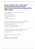 Kaiser Interview exam study guide Positively Reviewed and Expert-Approved Document Now Available 2024 latest update