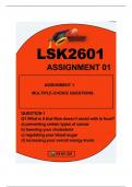 LSK2601 ASSIGNMENT 01 DUE 2024 