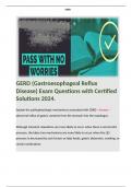 GERD (Gastroesophageal Reflux Disease) Exam Questions with Certified Solutions 2024. 