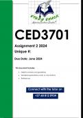 CDE3701 Assignment 2 (QUALITY ANSWERS) 2024