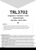 TRL3702 Assignment 1 (ANSWERS) Semester 1 2024 - DISTINCTION GUARANTEED