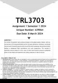 TRL3703 Assignment 1 (ANSWERS) Semester 1 2024 - DISTINCTION GUARANTEED