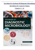Textbook Of Diagnostic Microbiology, 6th Edition TEST BANK By Connie R. Mahon, Verified Chapters 1 - 41, Complete Newest Version