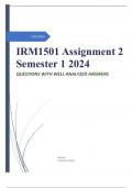 IRM1501 Assignment 2 Semester 1 2024