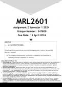 MRL2601 Assignment 2 (ANSWERS) Semester 1 2024 (347800) - DISTINCTION GUARANTEED