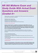 NR 565 Midterm Exam and Study Guide With Actual Exam Questions and Answers |2024 Graded A+