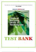 Test Bank For Clinical Nursing Skills and Techniques 9th Edition by Anne Griffin Perry, Patricia A. Potter | Complete Guide A+ Download  PDF