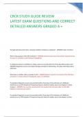 CRCR STUDY GUIDE REVIEW 2024 LATEST EXAM QUESTIONS AND CORRECT DETAILED ANSWERS GRADED A +