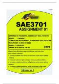 SAE3701ASSIGNMENT 01 -QUIZ 2024 MULTIPLE CHOICE QUESTIONS