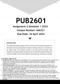 PUB2606 Assignment 2 (ANSWERS) Semester 1 2024  - DISTINCTION GUARANTEED