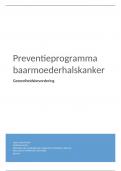 Verslag Gezondheidsbevordering / Baarmoederhalskanker - HBO-V - Leerjaar 3 - Hogeschool Inholland Alkmaar/Amsterdam