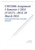 CMY2606 Assignment 1 Semester 1 2024 (574527) - DUE 20 March 2024