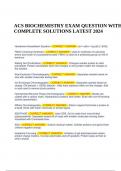 ACS BIOCHEMISTRY EXAM QUESTION WITH COMPLETE SOLUTIONS LATEST 2024.