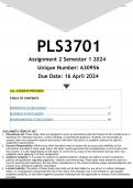 PLS3701 Assignment 2 (ANSWERS) Semester 1 2024 (630956) - DISTINCTION GUARANTEED