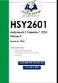 HSY2601 Assignment 1 (QUALITY ANSWERS) Semester 1 2024