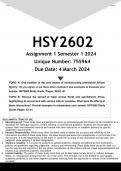 HSY2602 Assignment 1 (ANSWERS) Semester 1 2024 (755964) - DISTINCTION GUARANTEED