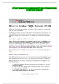 STUDY GUIDE FOR MICROSOFT SQL SERVER 2008 VERIFIED UPDATE(How to Install SQL Server 2008)