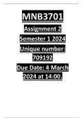 MNB3701 ASSIGNMENT 2 2024 SEMESTER 1 
