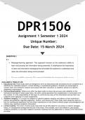 DPR1506 Assignment 1 (ANSWERS) Semester 1 2024  - DISTINCTION GUARANTEED