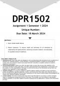 DPR1502 Assignment 1 (ANSWERS) Semester 1 2024 - DISTINCTION GUARANTEED