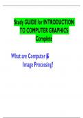  Study GUIDE for INTRODUCTION TO COMPUTER GRAPHICS Complete