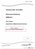 APM1514 ASSIGNMENT 1 FULL SOLUTIONS2024  UNISA  MATHEMATICAL MODELING 
