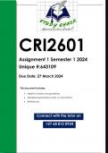 CRI2601 Assignment 1 (QUALITY ANSWERS) Semester 1 2024