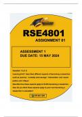 RSE4801 ASSIGNMENT 01 DUE 15 MAY 2024 ALL REFERENCES INCLUDED