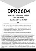 DPR2604 Assignment 1 (ANSWERS) Semester 1 2024 - DISTINCTION GUARANTEED