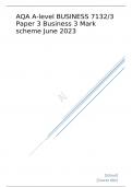 AQA  A-level BUSINESS  Paper 3 Business 3 Mark scheme June 2023