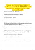 HCB 102 - BASIC HOSPITAL CORPSMAN SCOPE OF CARE UNIT 1 - INTRO TO PATIENT ASSESSMENT Questions with100% Correct Answers | Graded A+