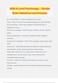 AQA A-Level Psychology – Gender Exam Questions and Answers
