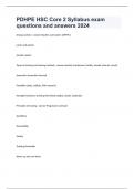 PDHPE HSC Core 2 Syllabus exam questions and answers 2024