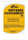 HSY2602 ASSIGNMENT 01 DUE 04MARCH 2024
