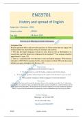 Exam (elaborations) History and spread of English (ENG3701) 