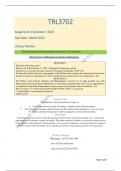 Exam (elaborations) Transport Investment Planning (TRL3702) 