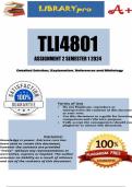 TLI4801 Assignment 2 (COMPLETE ANSWERS) Semester 1 2024  (790475) - DUE 22 April 2024