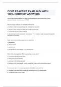 CCHT PRACTICE EXAM 2024 WITH 100% CORRECT ANSWERS