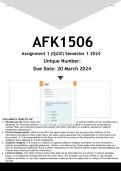 AFK1506 Assignment 1 (ANSWERS) Semester 1 2024 - DISTINCTION GUARANTEED