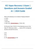 ICC Vapor Recovery 1 Exam | Questions and Answers Graded A+ | 2024 Guide 