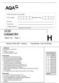 ACTUAL QUESTIONS FOR 2023 GCSE AQA HIGH TRIPLE SCIENCE CHEMISTRY PAPER 1 QP