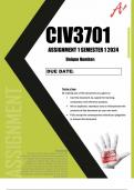 CIV3701 assignment 1 solutions semester 1 2024 (Full solutions)