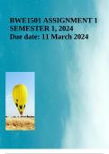 BWE1501 ASSIGNMENT 1  SEMESTER 1, 2024 Due date: 11 March 2024