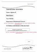 MAT2611 ASSIGNMENT 1 FULL SOLUTIONS 2024 UNISA LINEAR ALGEBRA 