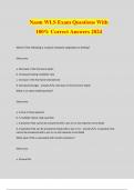 Nasm WLS Exam Questions With 100% Correct Answers 2024